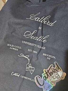 Catbird Seattle Tote and Holographic Sticker from April Store Opening